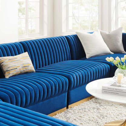 Sanguine Channel Tufted Performance Velvet 6-Piece Modular Sectional Sofa by Modway