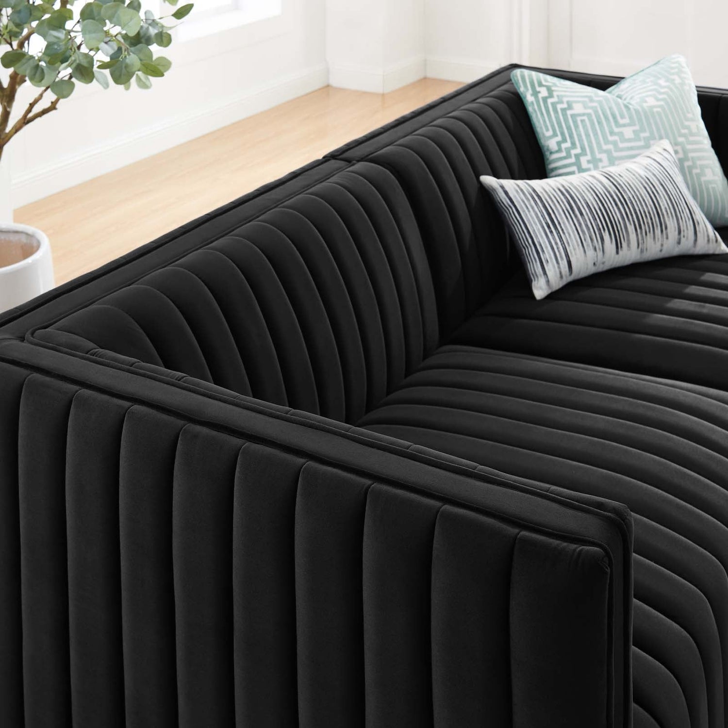 Conjure Channel Tufted Performance Velvet Loveseat By HouseBean