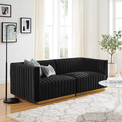 Conjure Channel Tufted Performance Velvet Loveseat By HouseBean