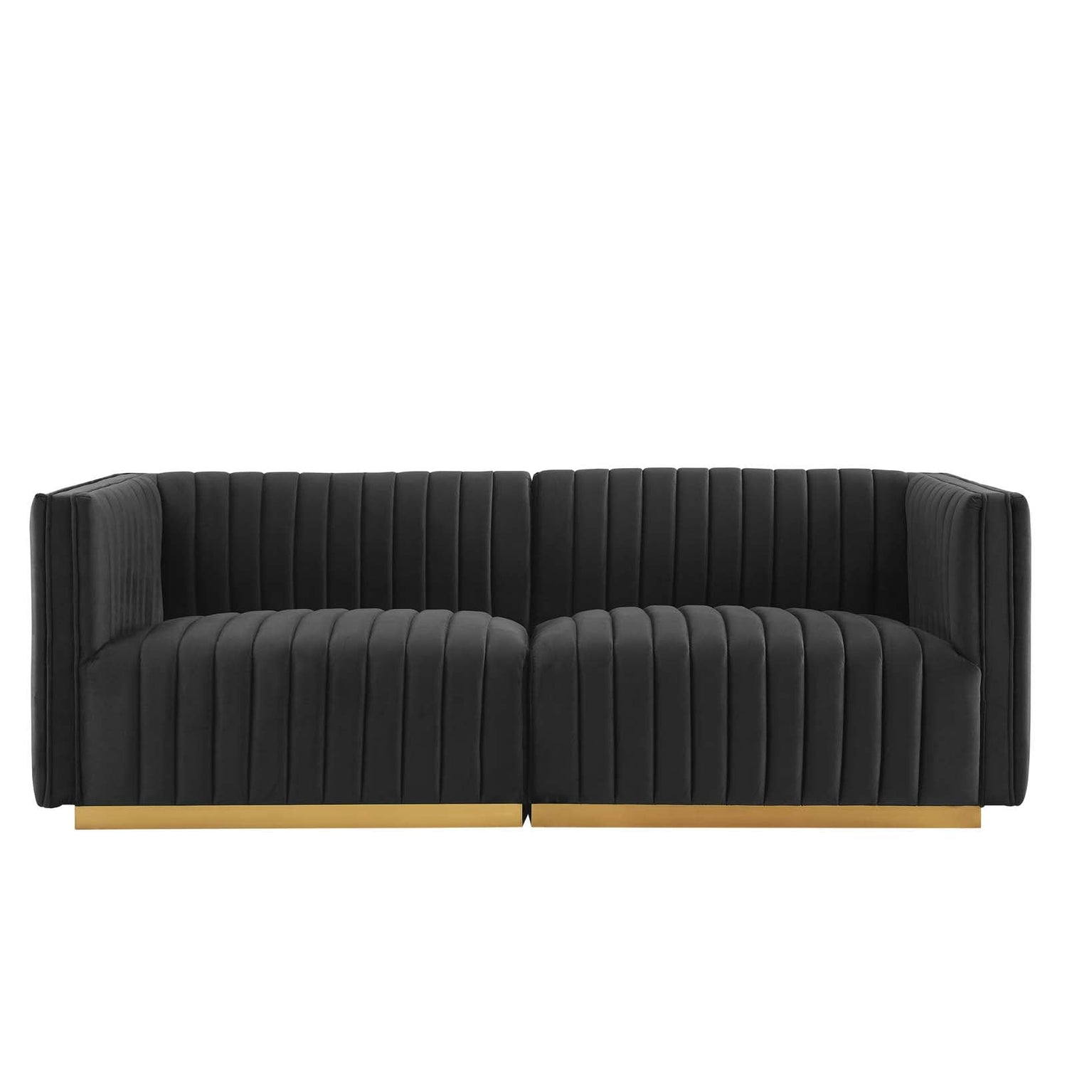 Conjure Channel Tufted Performance Velvet Loveseat By HouseBean