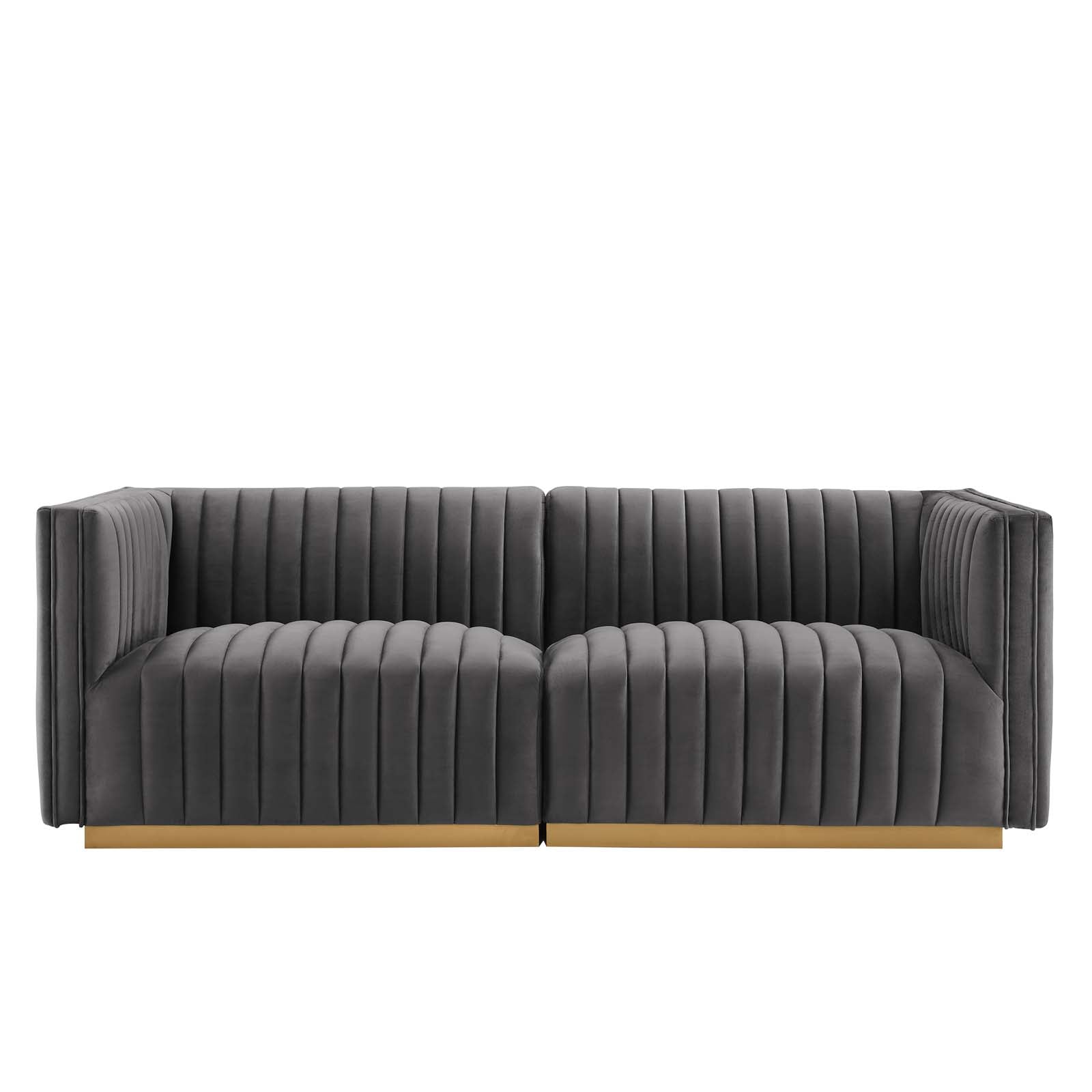 Conjure Channel Tufted Performance Velvet Loveseat By HouseBean