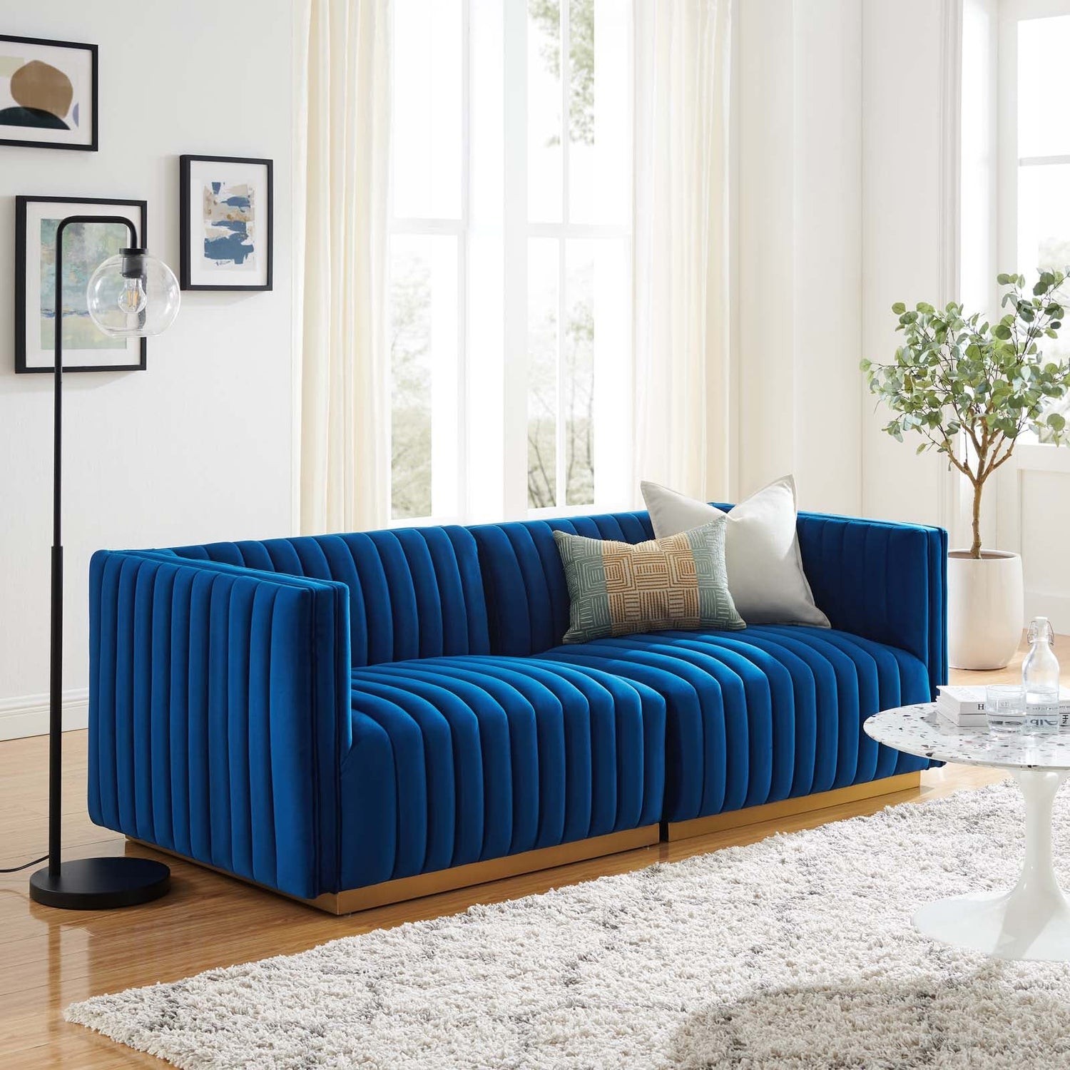 Conjure Channel Tufted Performance Velvet Loveseat By HouseBean