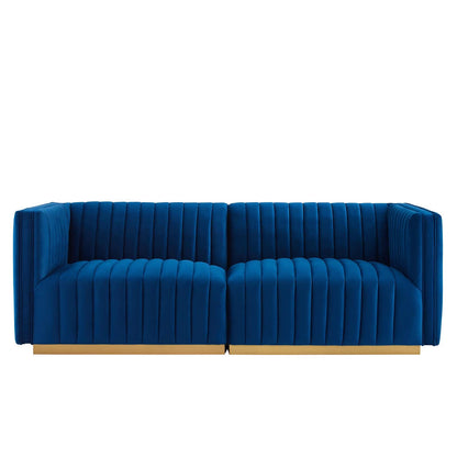 Conjure Channel Tufted Performance Velvet Loveseat By HouseBean