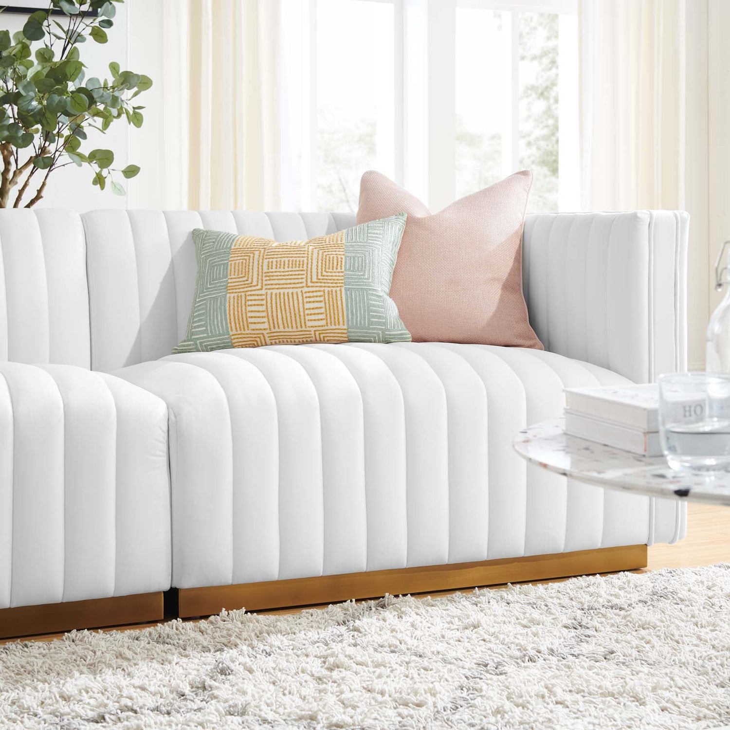 Conjure Channel Tufted Performance Velvet Loveseat By HouseBean