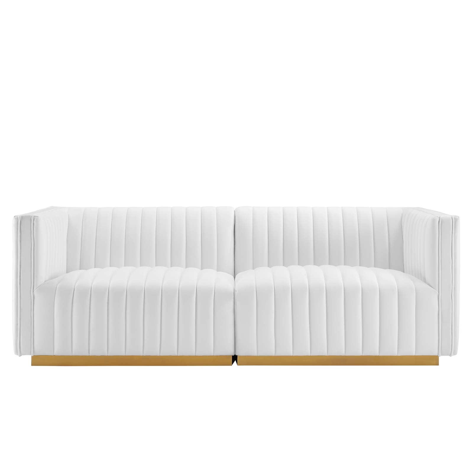 Conjure Channel Tufted Performance Velvet Loveseat By HouseBean