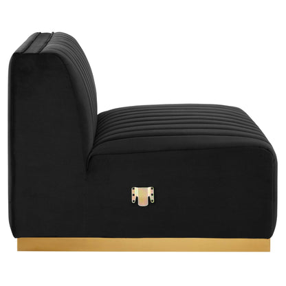 Conjure 4-Piece Channel Tufted Performance Velvet Sectional by Modway