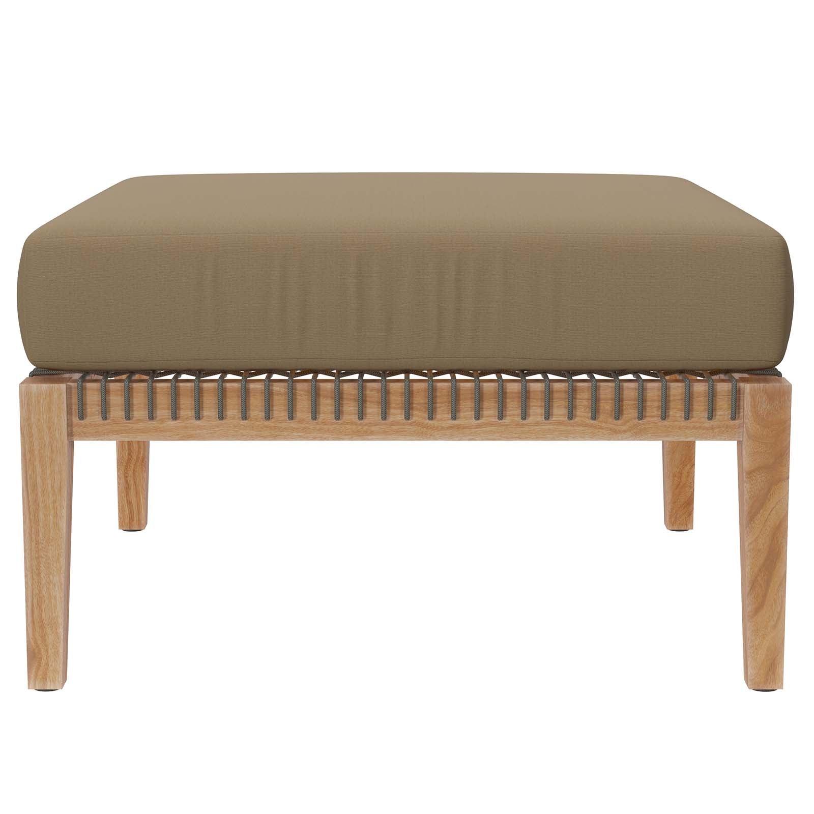 Clearwater Outdoor Patio Teak Wood Ottoman By HouseBean