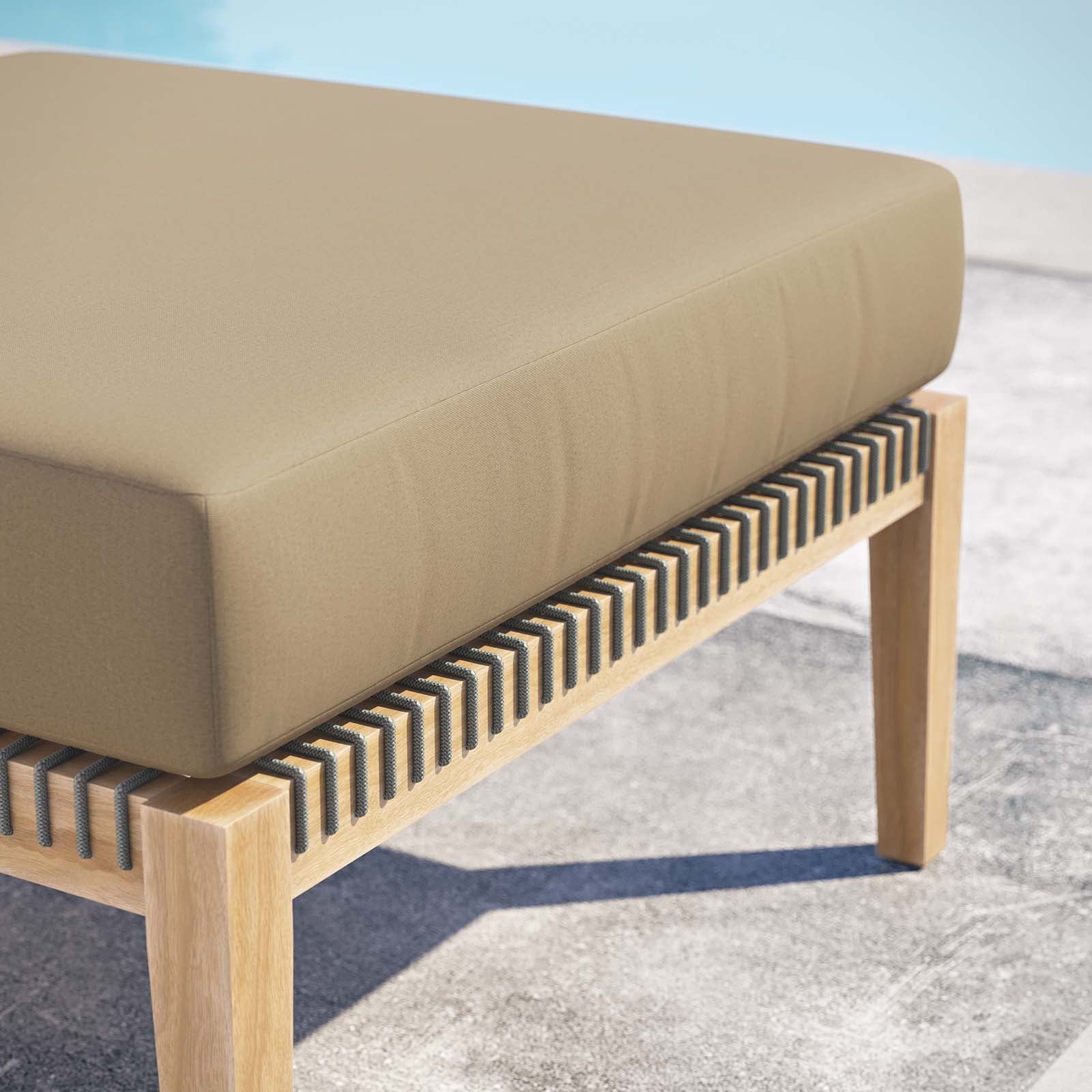 Clearwater Outdoor Patio Teak Wood Ottoman By HouseBean