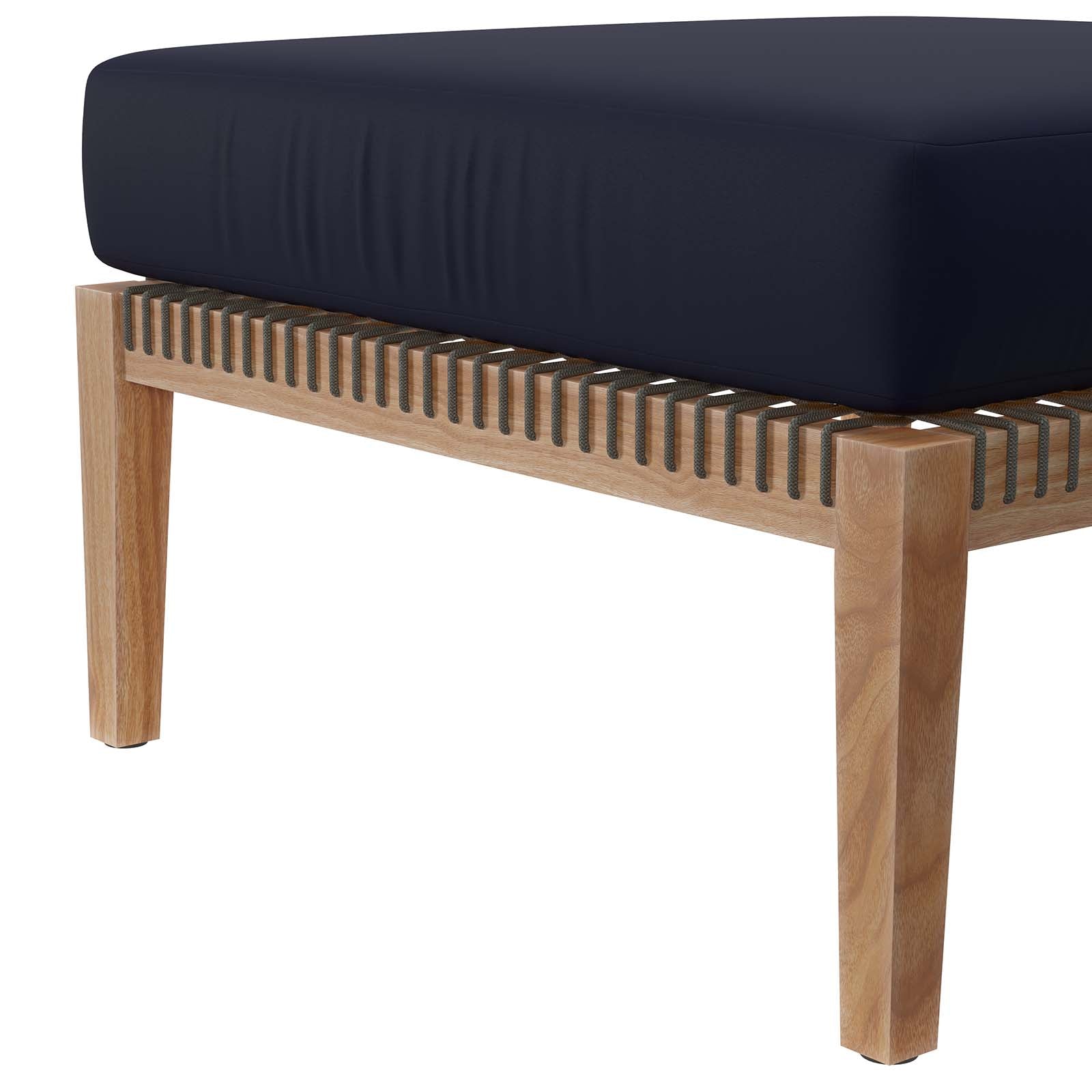 Clearwater Outdoor Patio Teak Wood Ottoman By HouseBean