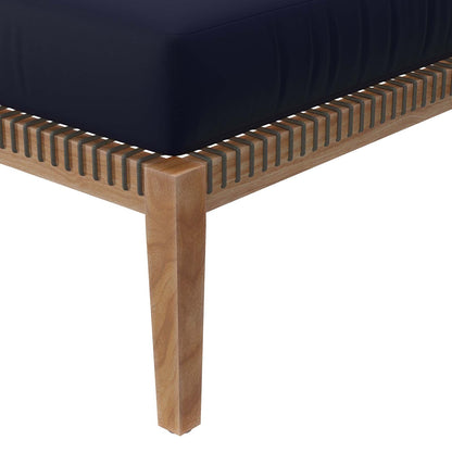 Clearwater Outdoor Patio Teak Wood Ottoman By HouseBean