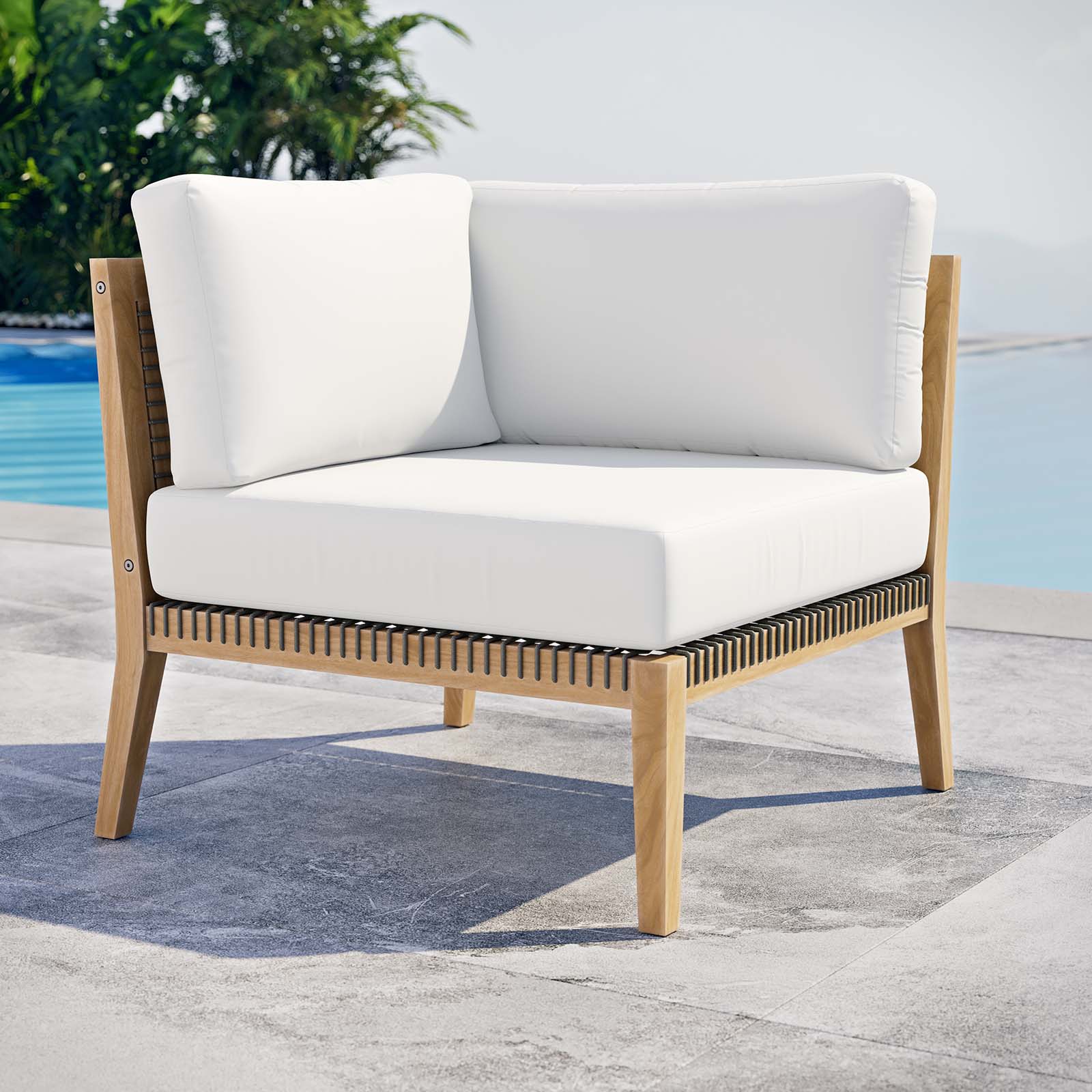 Clearwater Outdoor Patio Teak Wood Corner Chair By HouseBean