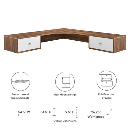 Transmit 55&quot; Wall Mount Corner Wood Office Desk By HouseBean