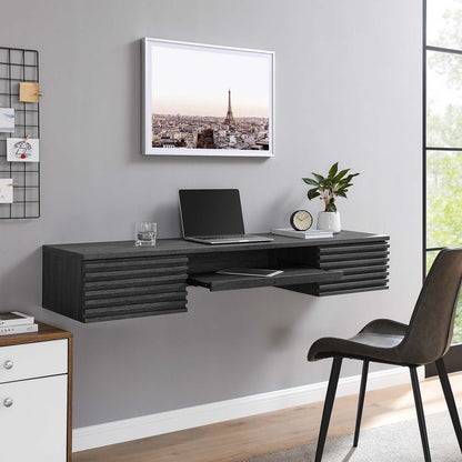 Render Wall Mount Wood Office Desk By HouseBean