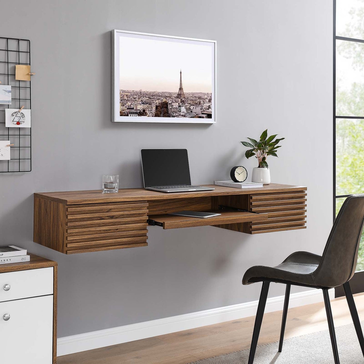 Render Wall Mount Wood Office Desk By HouseBean