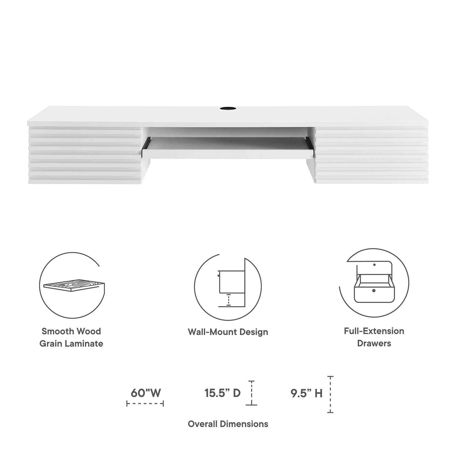 Render Wall Mount Wood Office Desk By HouseBean