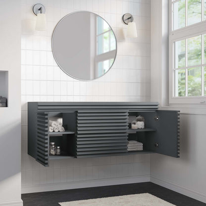 Render 48&quot; Single Sink Compatible (Not Included) Bathroom Vanity Cabinet By HouseBean