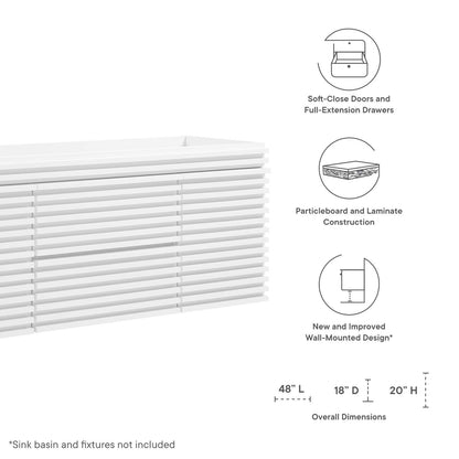 Render 48&quot; Single Sink Compatible (Not Included) Bathroom Vanity Cabinet By HouseBean