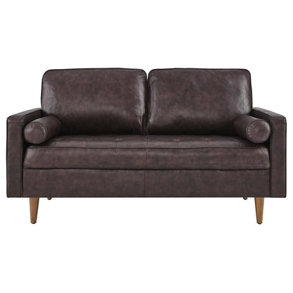 Valour Leather Loveseat By HouseBean