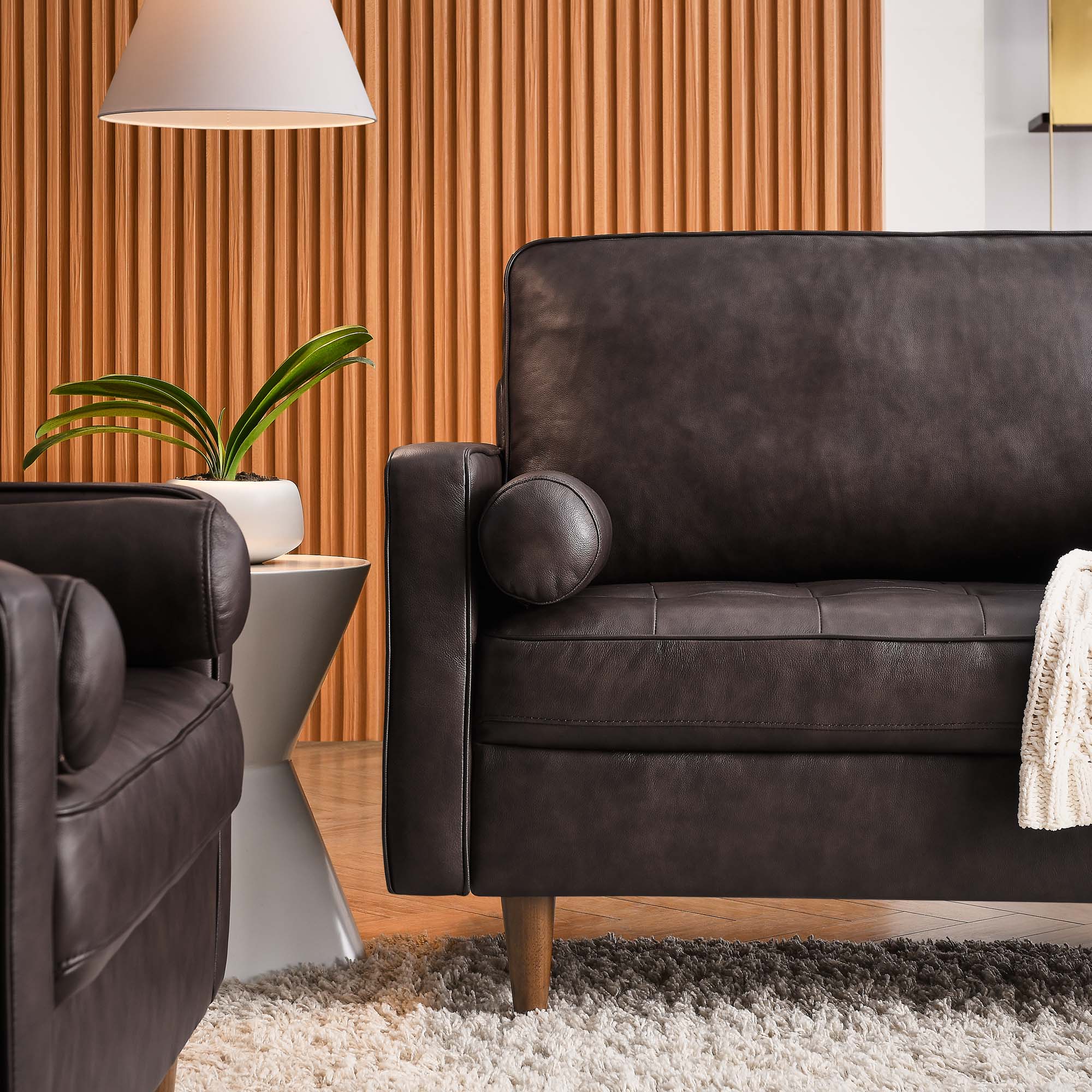 Valour 88&quot; Leather Sofa by Modway