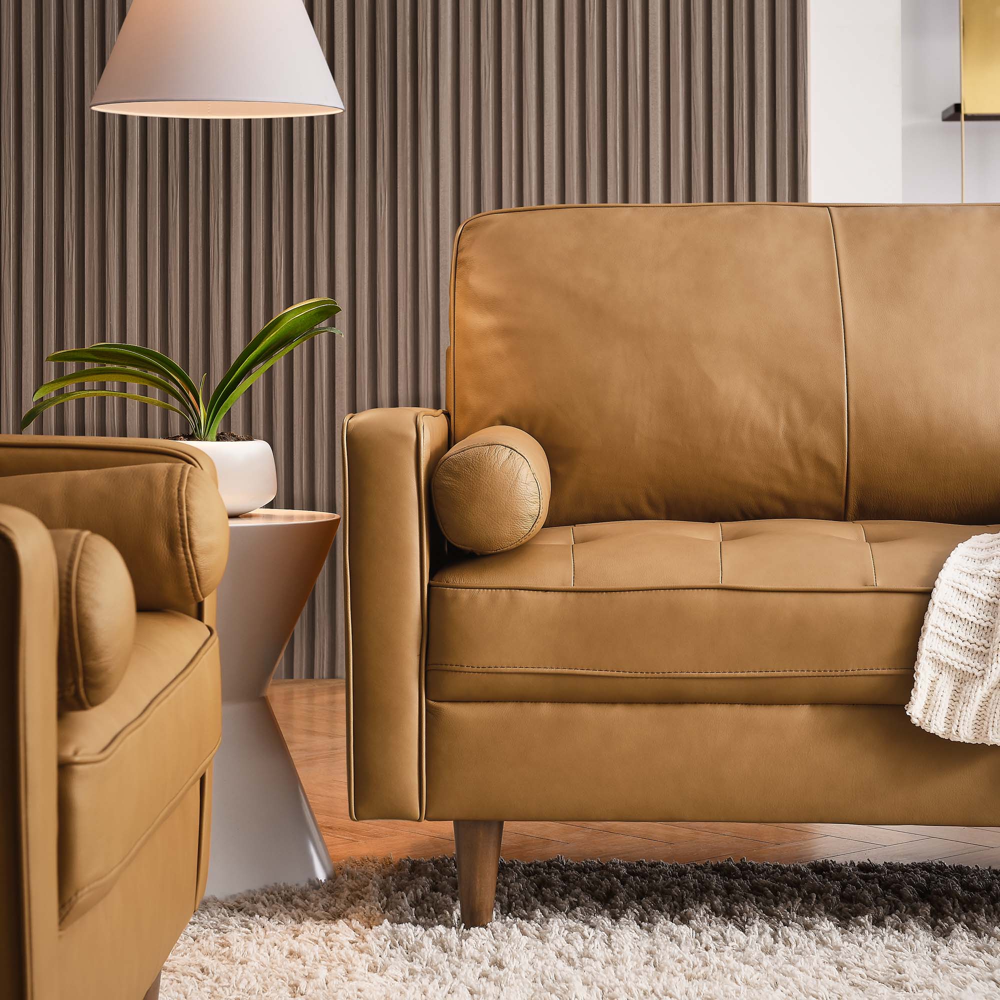 Valour 88&quot; Leather Sofa by Modway