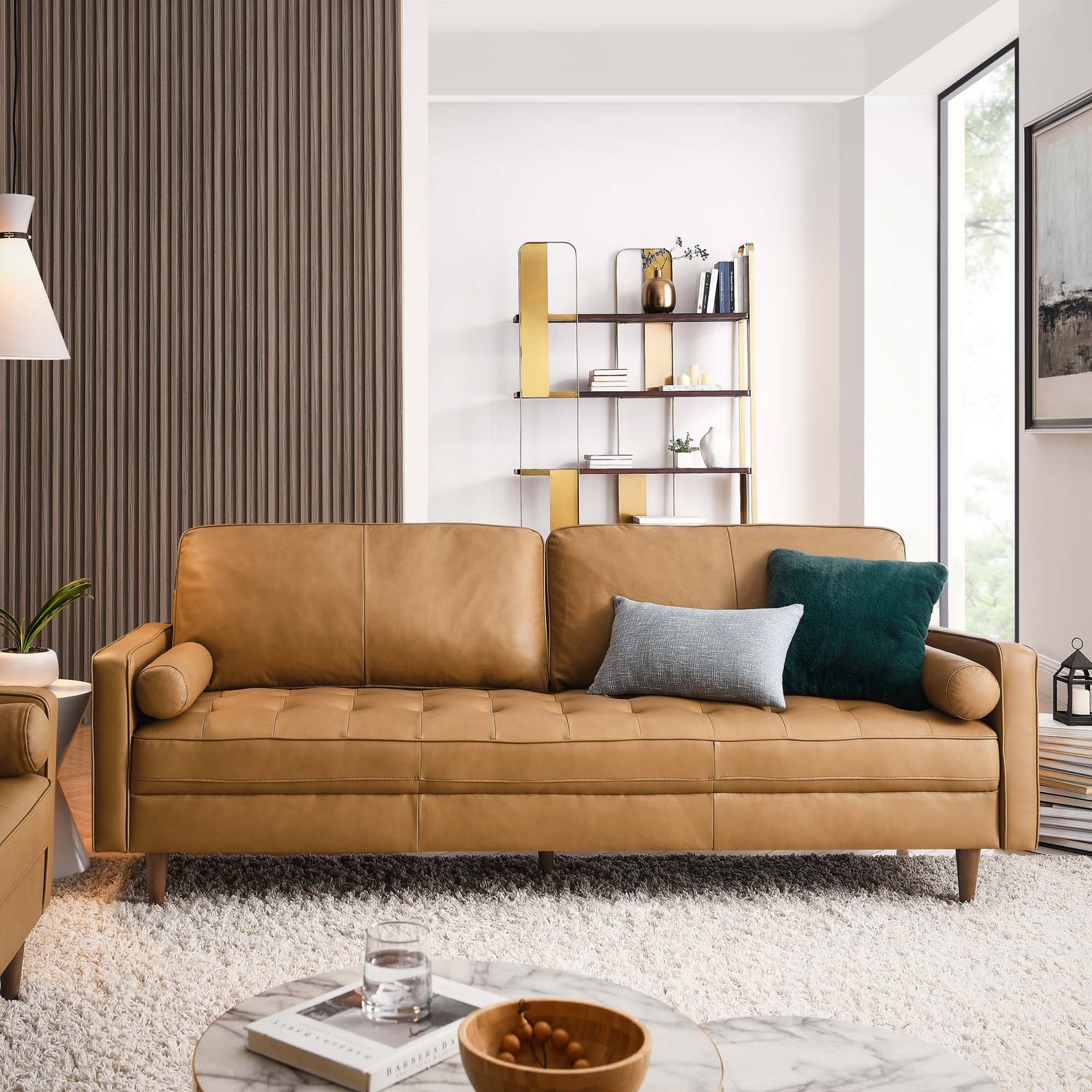 Valour 88&quot; Leather Sofa by Modway