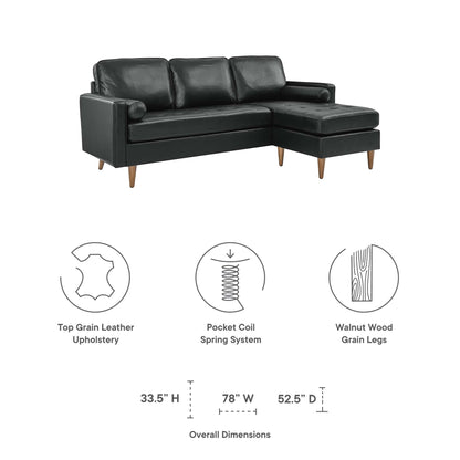 Valour 78&quot; Leather Apartment Sectional Sofa by Modway