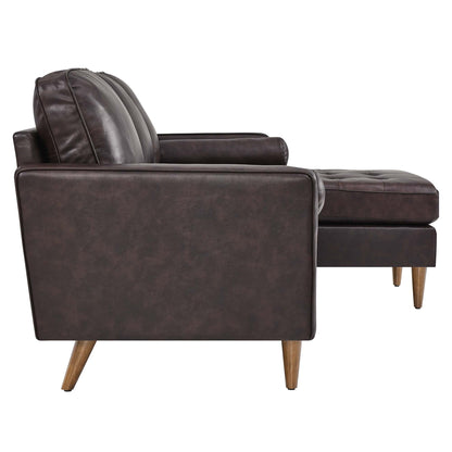 Valour 78&quot; Leather Apartment Sectional Sofa by Modway