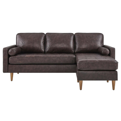 Valour 78&quot; Leather Apartment Sectional Sofa by Modway