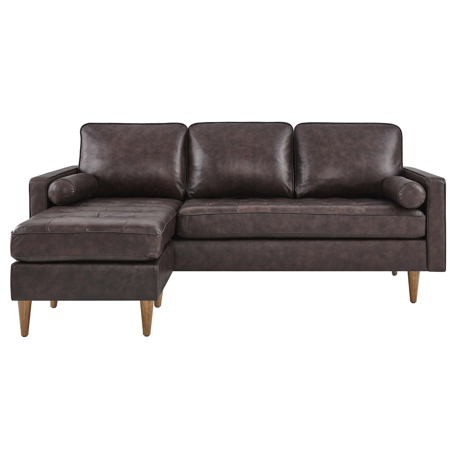 Valour 78&quot; Leather Apartment Sectional Sofa by Modway