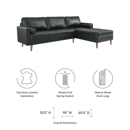 Valour 98&quot; Leather Sectional Sofa by Modway