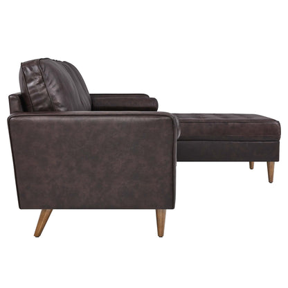 Valour 98&quot; Leather Sectional Sofa by Modway