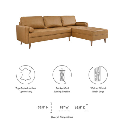 Valour 98&quot; Leather Sectional Sofa by Modway