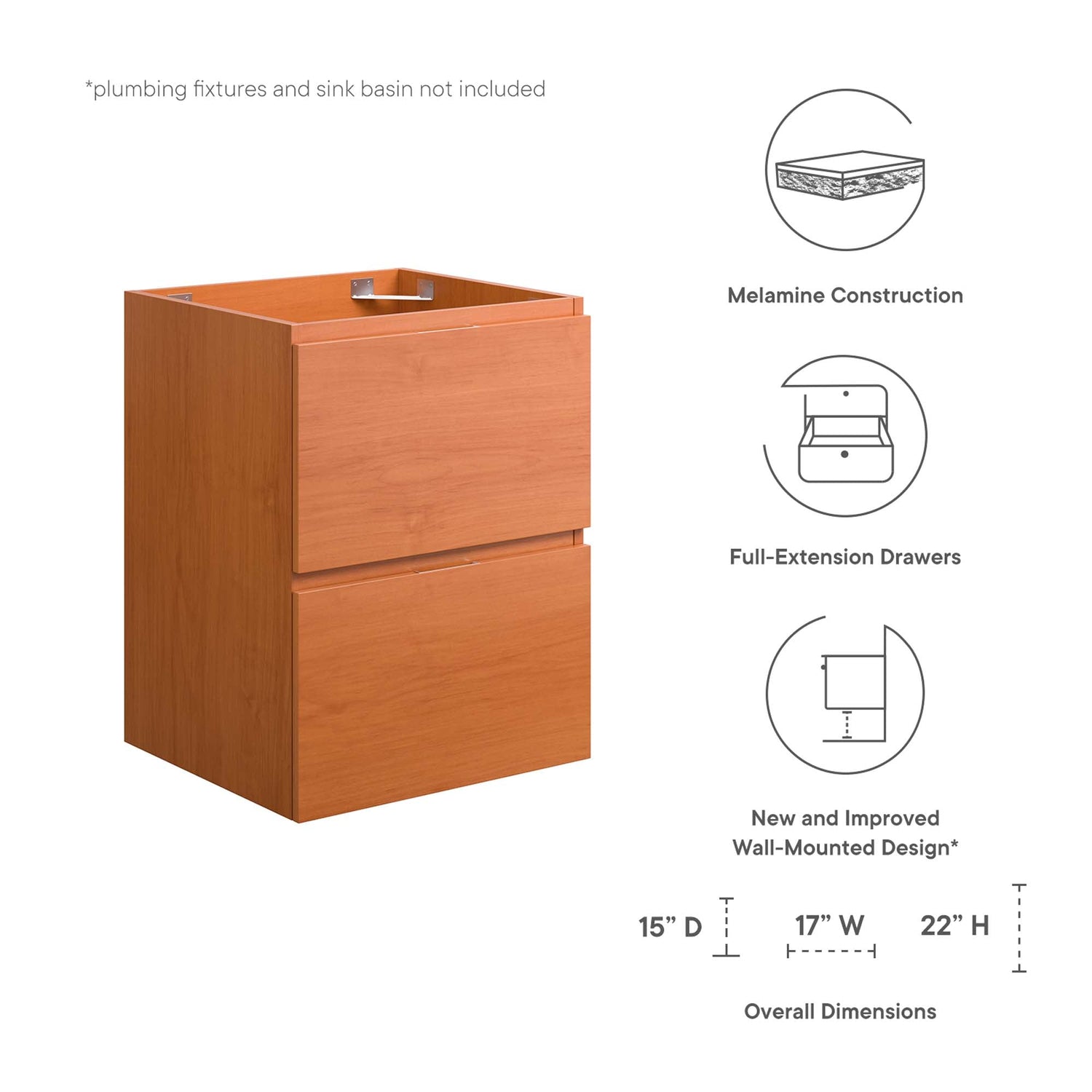 Scenic Wall-Mount Bathroom Cabinet Basin Not Included by Modway