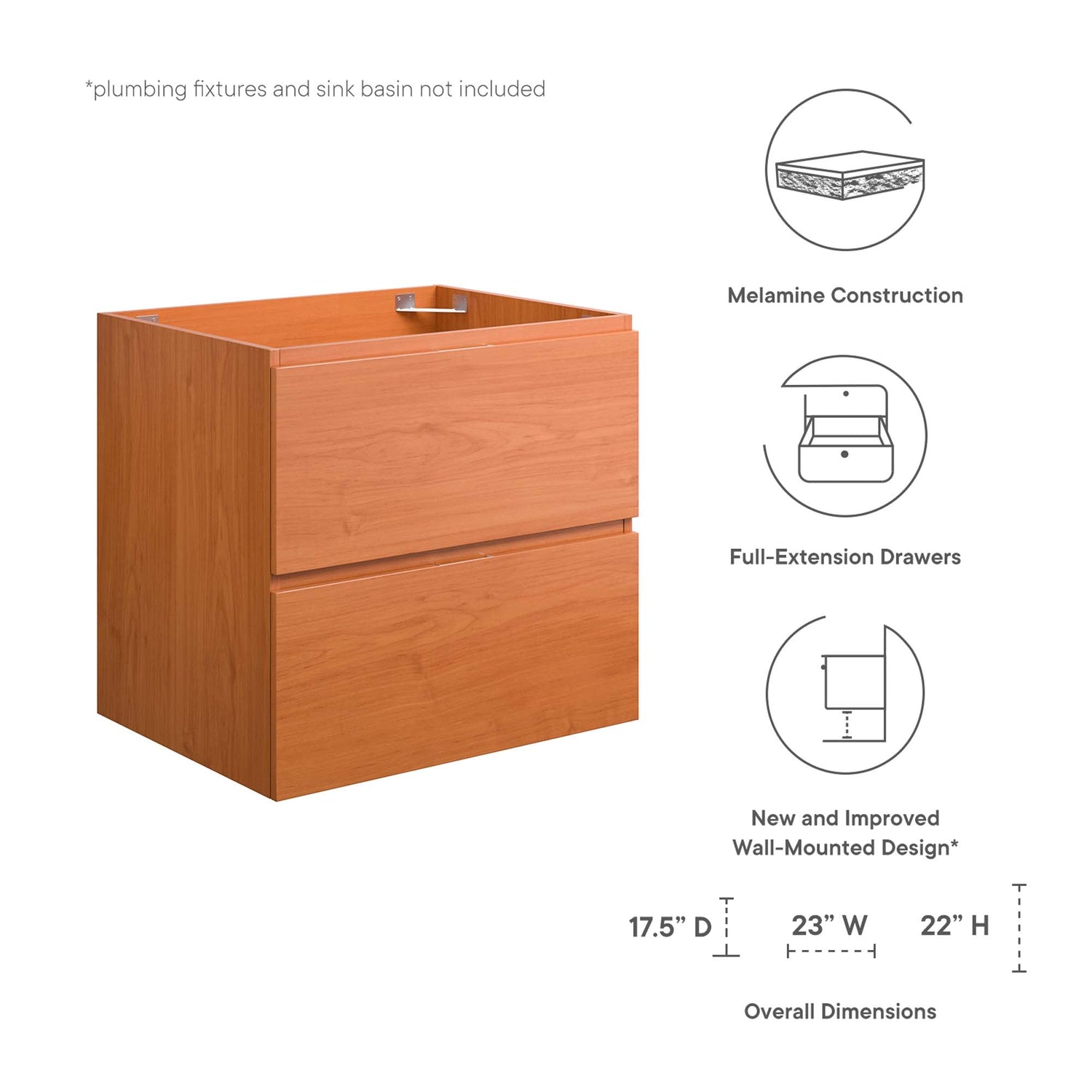 Scenic Wall-Mount Bathroom Cabinet Basin Not Included by Modway