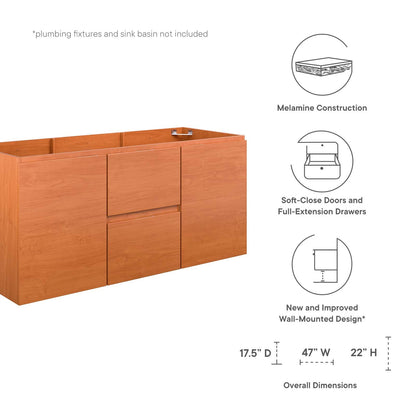 Scenic 48&quot; Single Sink Compatible (Not Included) Bathroom Vanity Cabinet By HouseBean