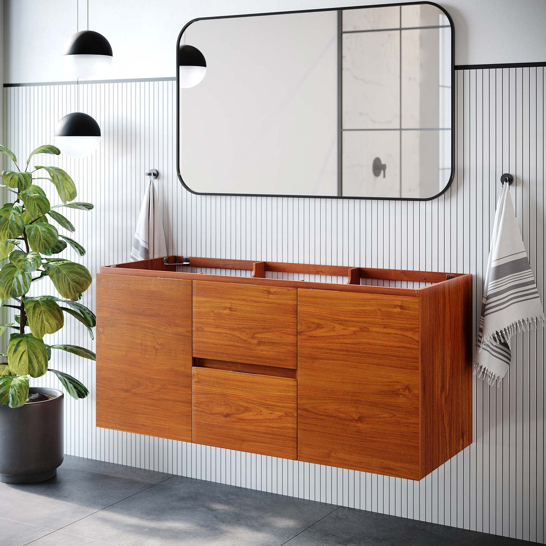 Scenic 48&quot; Single Sink Compatible (Not Included) Bathroom Vanity Cabinet By HouseBean