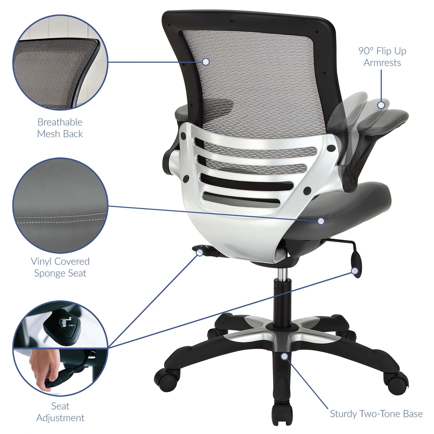 Edge Vinyl Office Chair by Modway