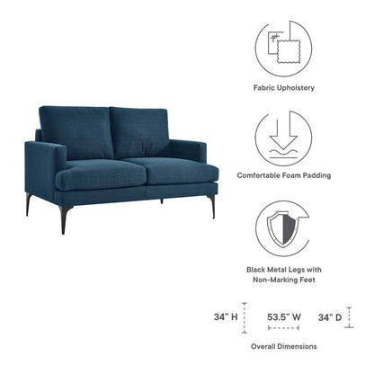 Evermore Upholstered Fabric Loveseat By HouseBean