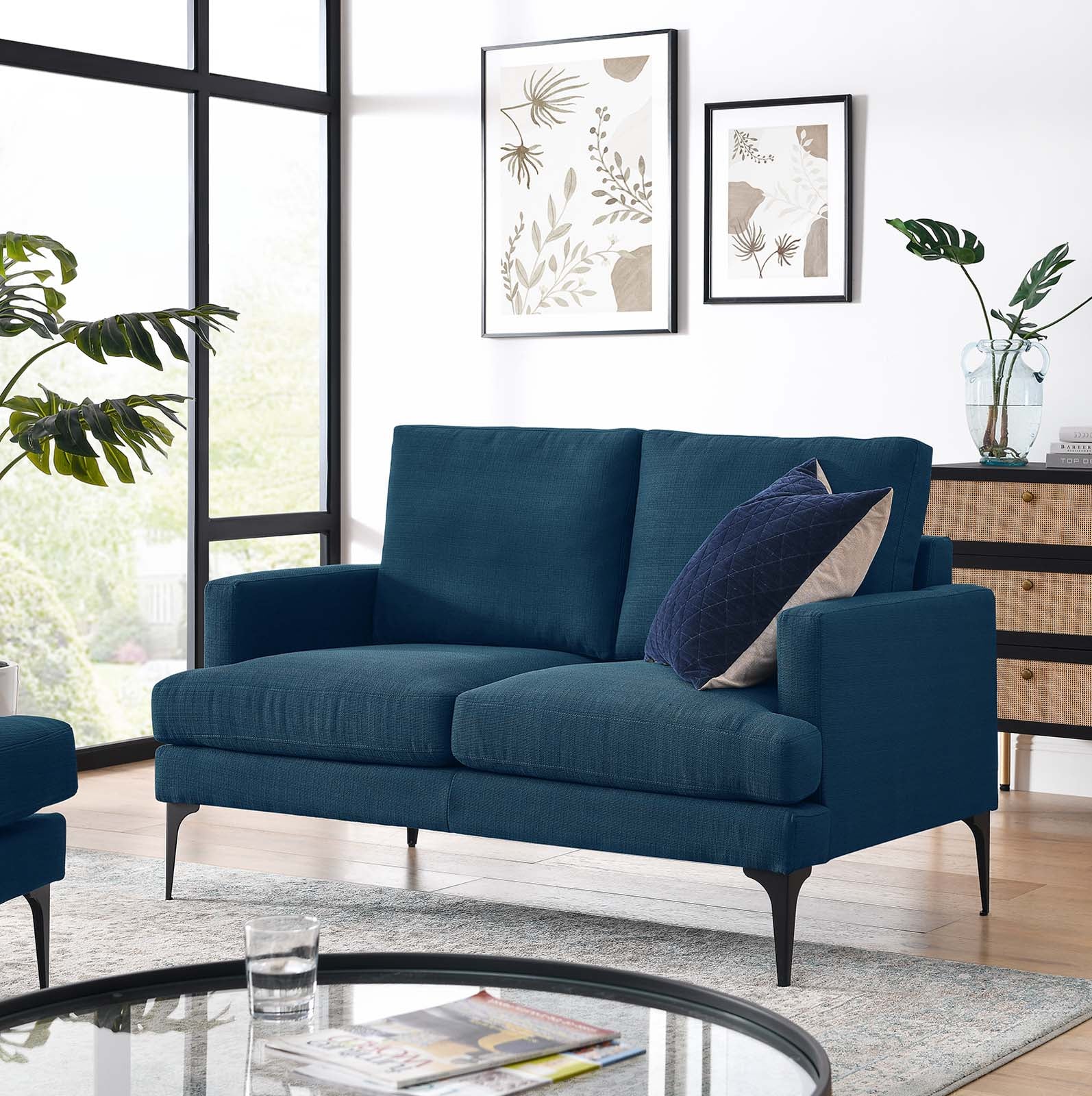 Evermore Upholstered Fabric Loveseat By HouseBean