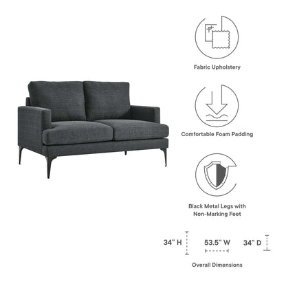 Evermore Upholstered Fabric Loveseat By HouseBean