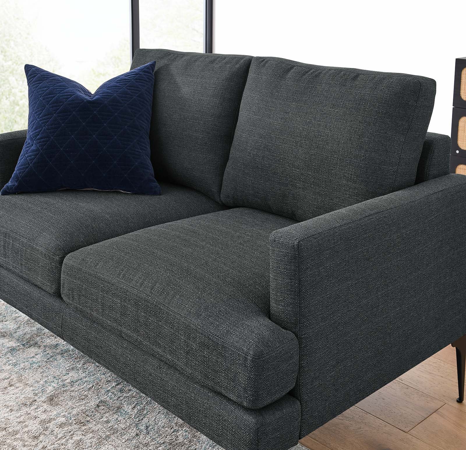 Evermore Upholstered Fabric Loveseat By HouseBean