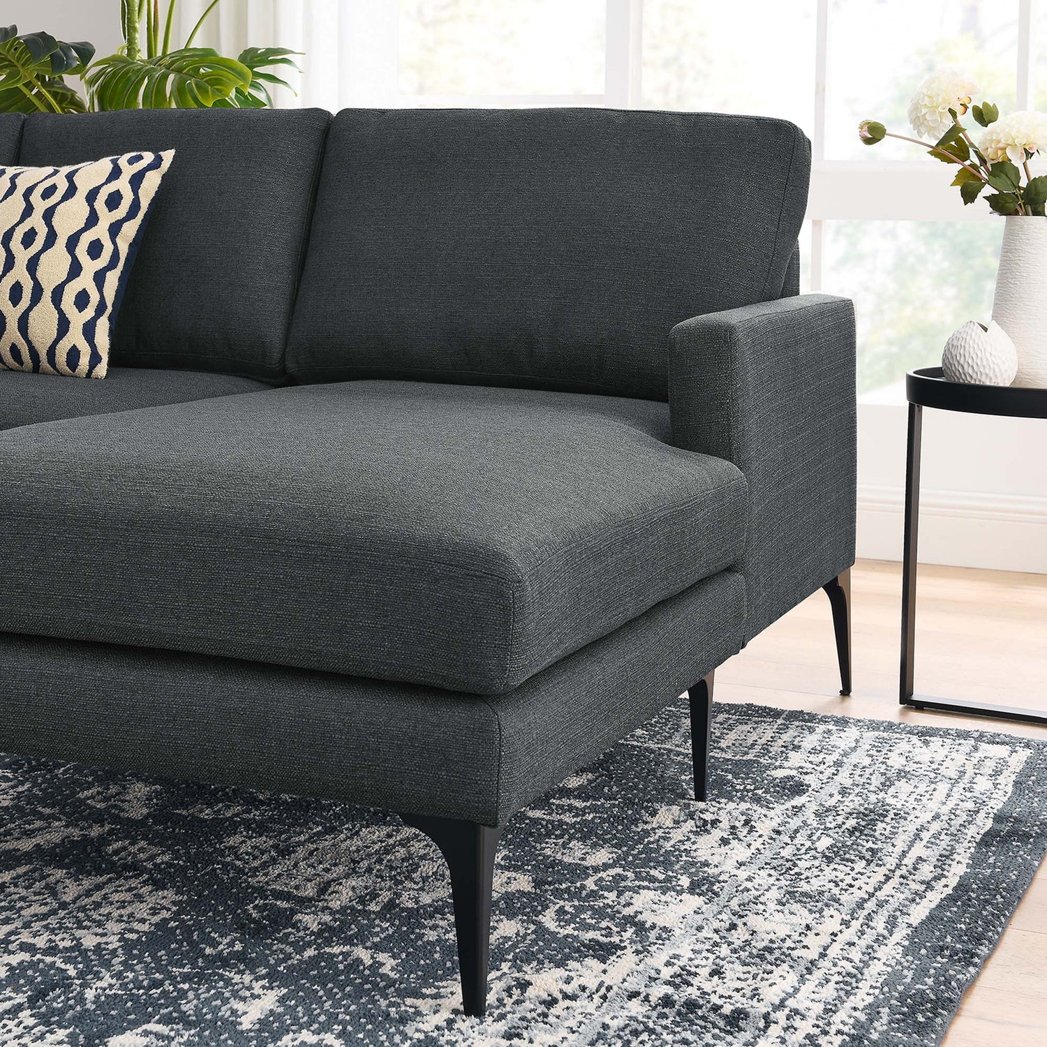 Evermore Right-Facing Upholstered Fabric Sectional Sofa by Modway