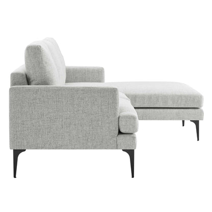 Evermore Right-Facing Upholstered Fabric Sectional Sofa by Modway