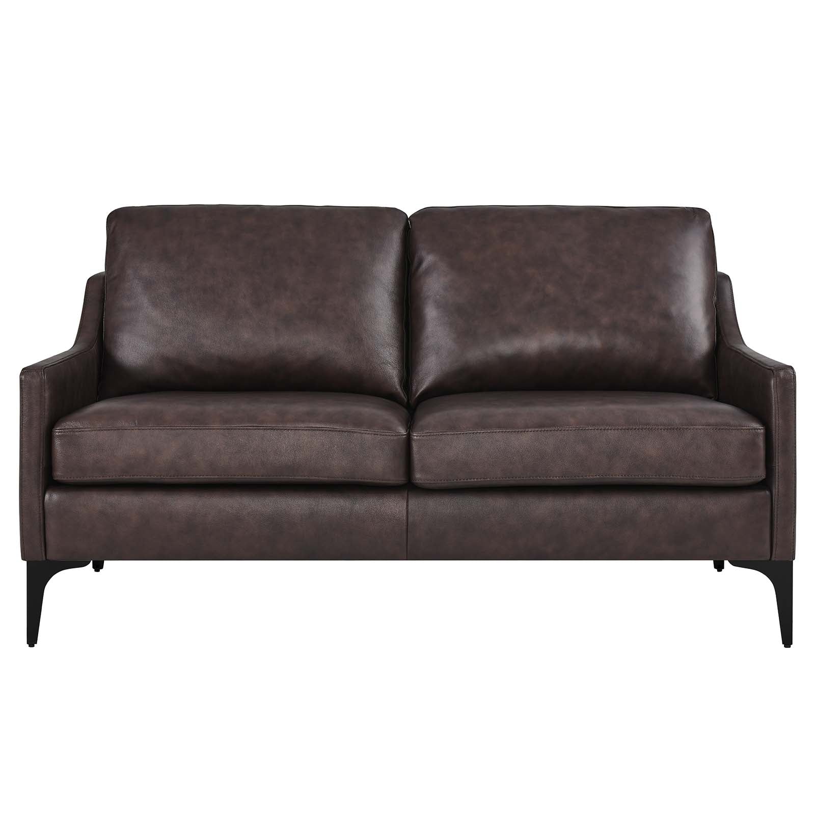 Corland Leather Loveseat By HouseBean