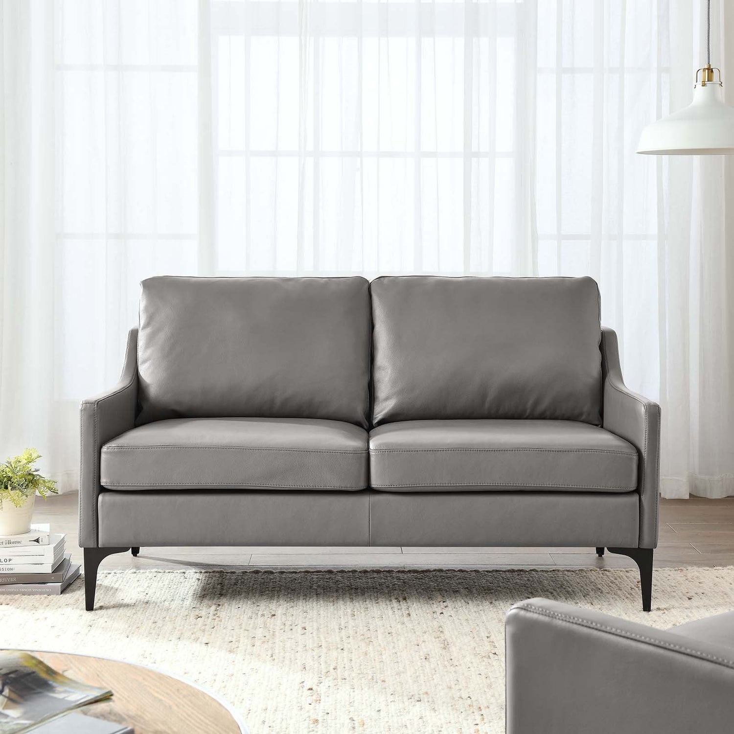 Corland Leather Loveseat By HouseBean