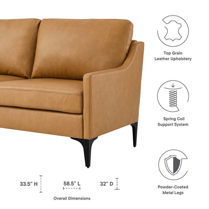 Corland Leather Loveseat By HouseBean