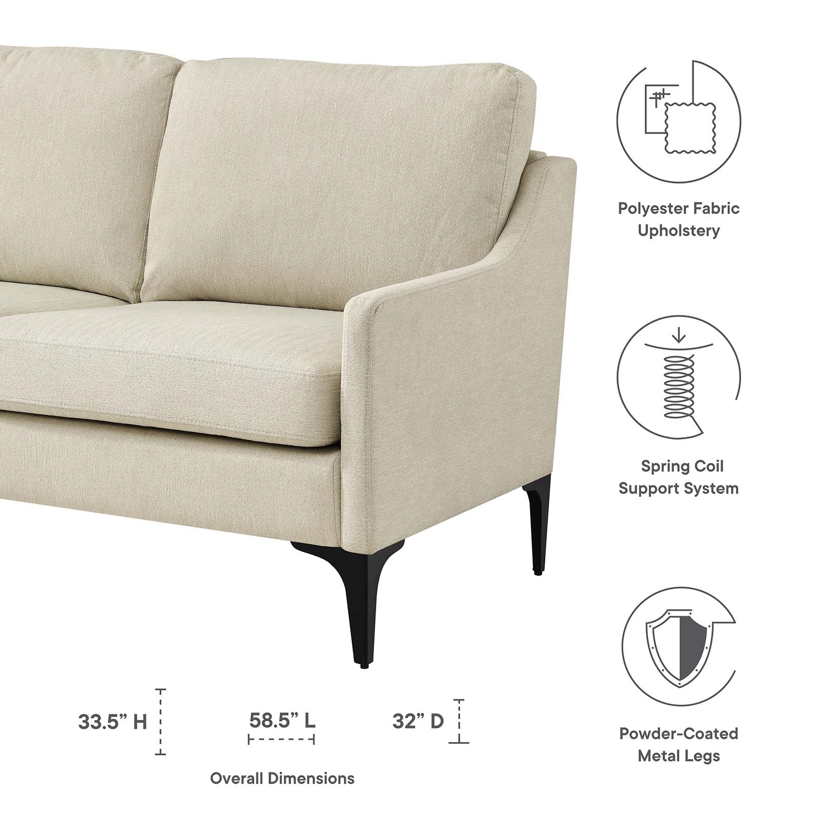 Corland Upholstered Fabric Loveseat By HouseBean