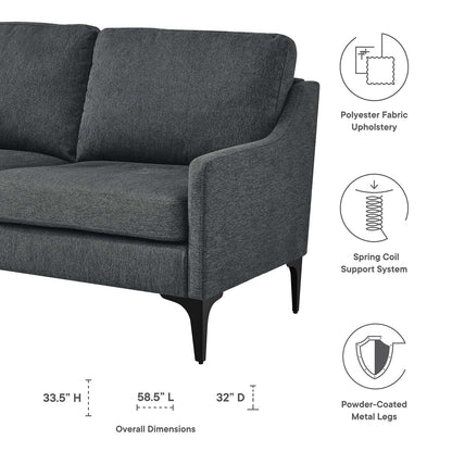 Corland Upholstered Fabric Loveseat By HouseBean