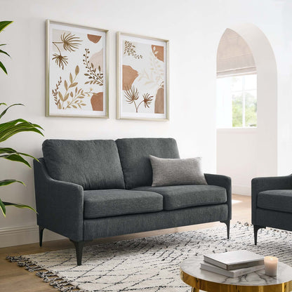 Corland Upholstered Fabric Loveseat By HouseBean