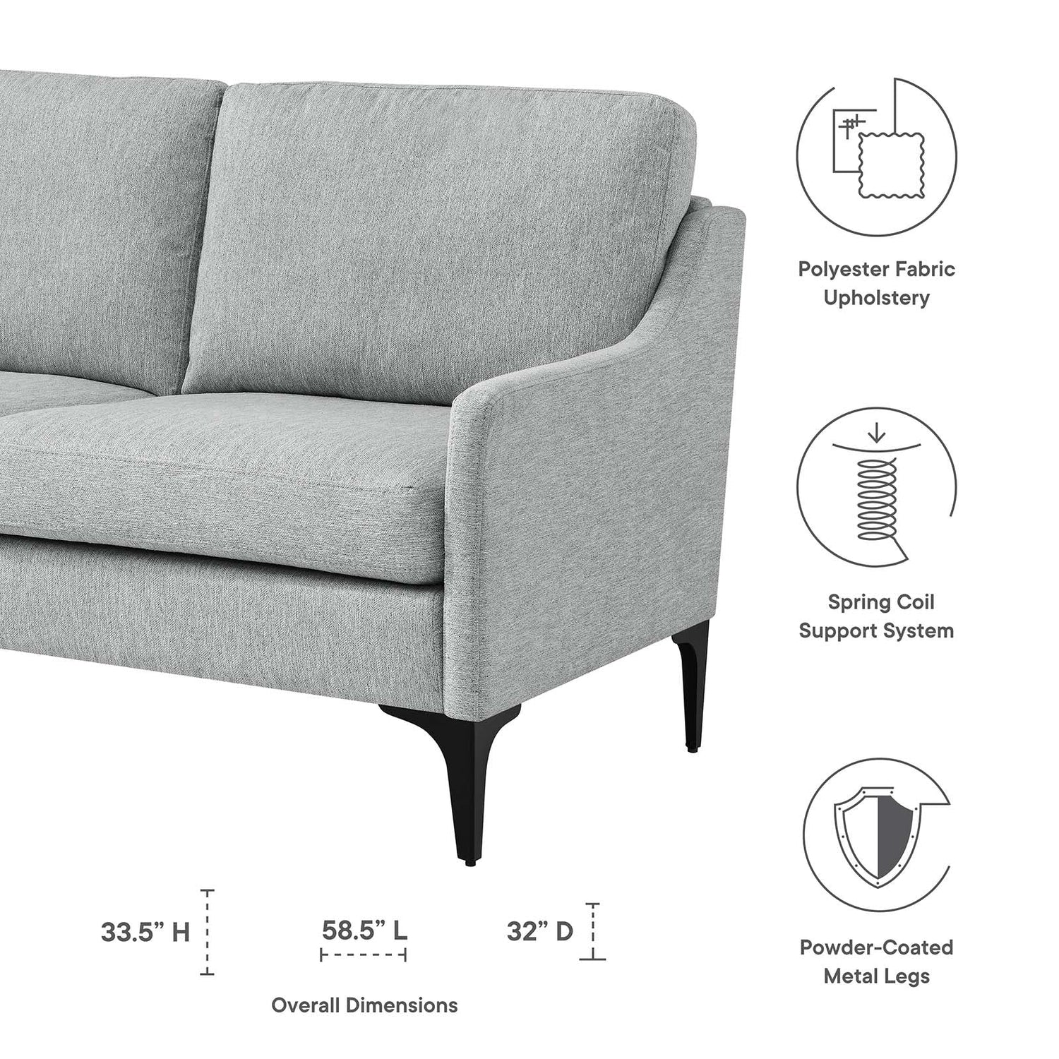 Corland Upholstered Fabric Loveseat By HouseBean